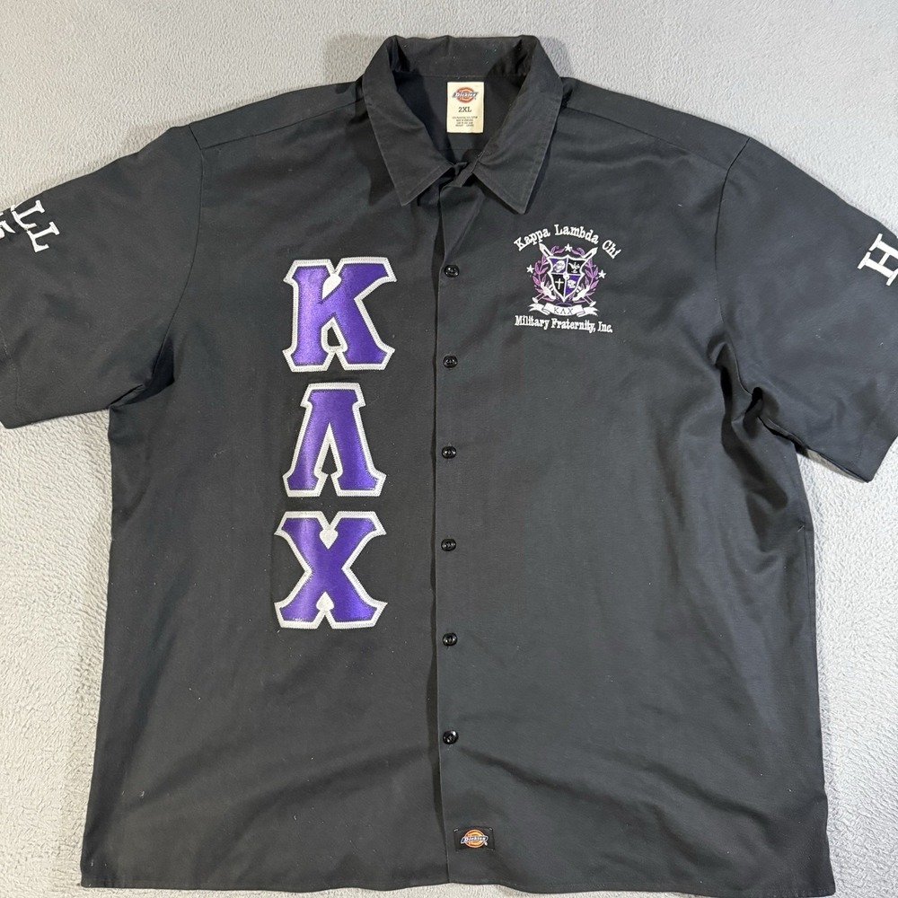 Dickies Kappa Lambda Chi Military Fraternity Incorporated‎ Button Shirt Size XXL